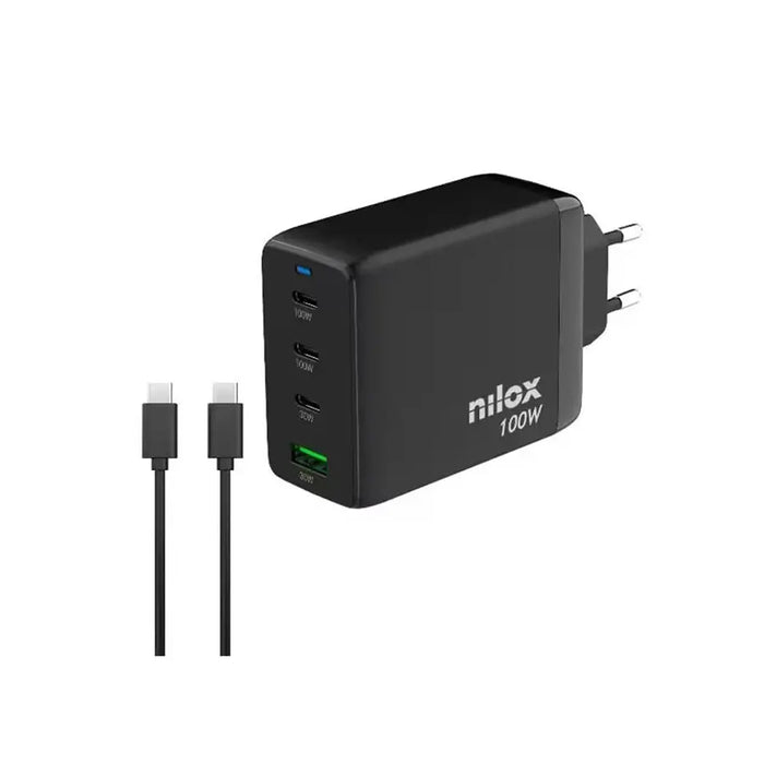 Nilox Caricatore GAN 100W (4 porte + cavo USB-C)