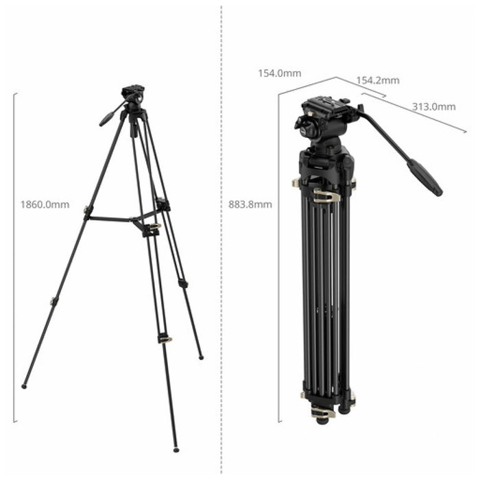 SmallRig Heavy-Duty Fluid Head Tripod Kit AD-01S Art SR4686