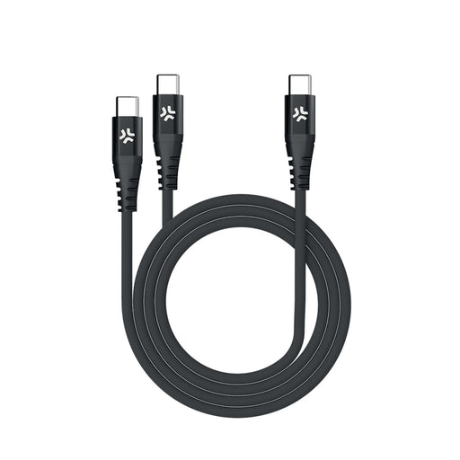 CELLY CAVO USB-C TO 2 USB-C BLACK