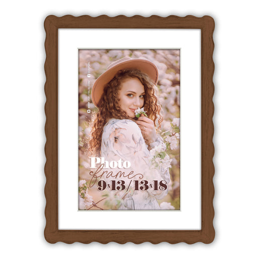 Cornice in legno con passepartout "Lione Brown" (10x15-15x20) - Art. VM568B fronte