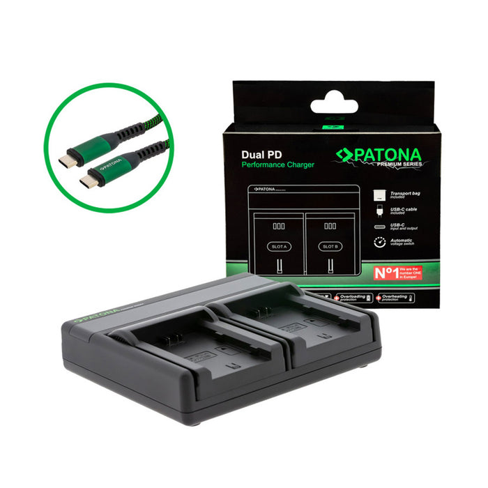 Patona caricabatterie doppio per NP-W235