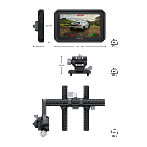 Blackmagic Pyxis Monitor EVF Kit dimensioni
