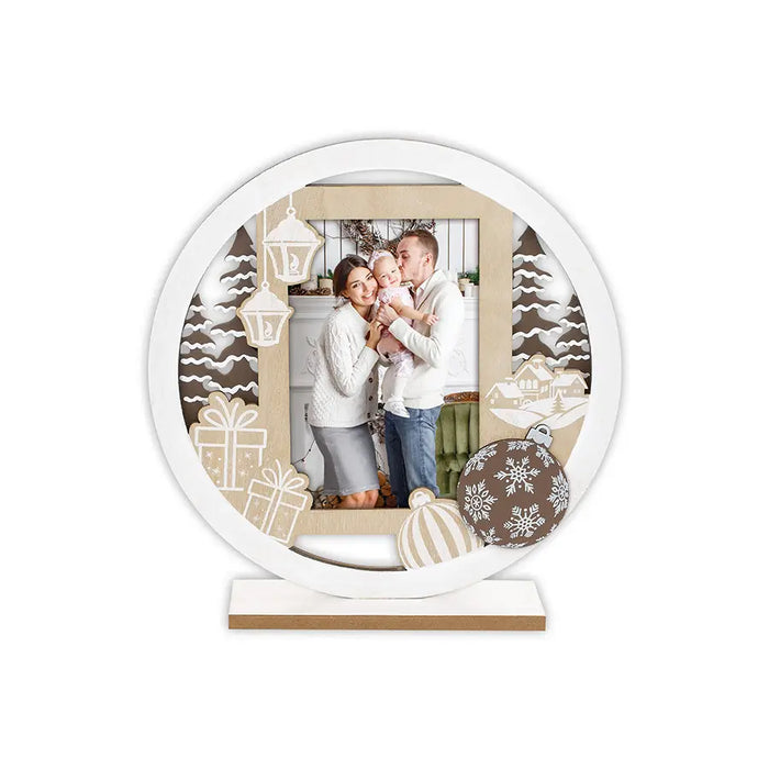 Cornice Jarbo in legno bianco e naturale