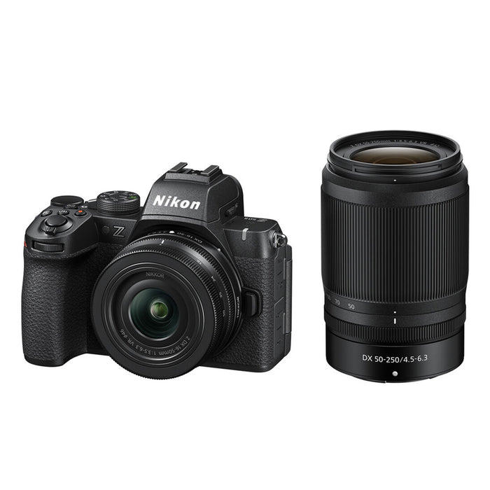 Nikon Z50II + 16-50mm f/3.5-6.3 VR + 50-250mm f/4.5-6.3 VR + SD Lexar 128GB - Garanzia 6 anni Nital
