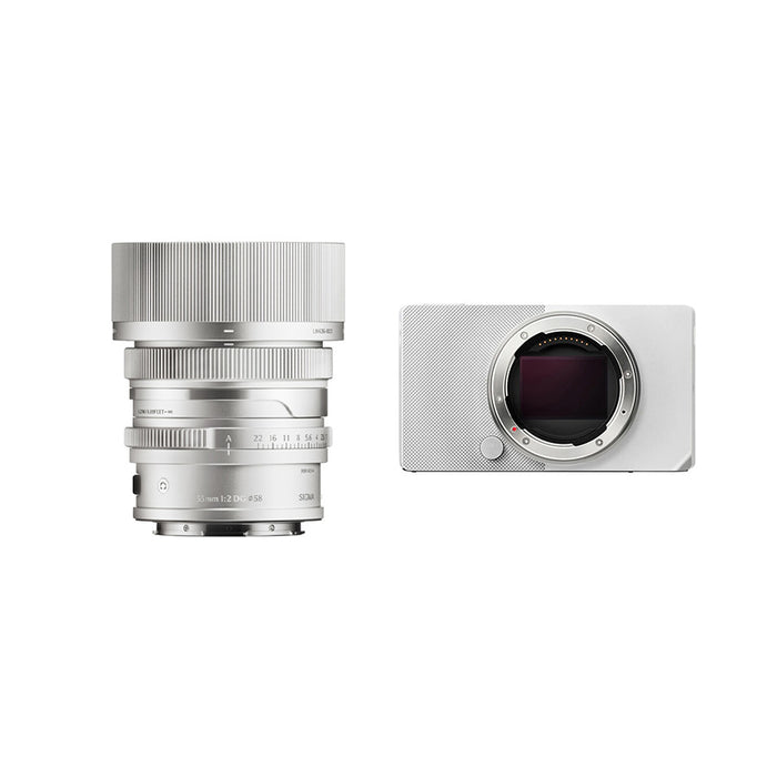Sigma BF Silver + Obiettivo Sigma 35mm F2 C (L-Mount) Silver I-Series