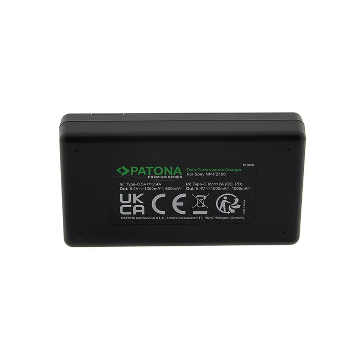 Patona caricabatterie Twin Performance PD per Sony NP-FZ100 caratteristiche