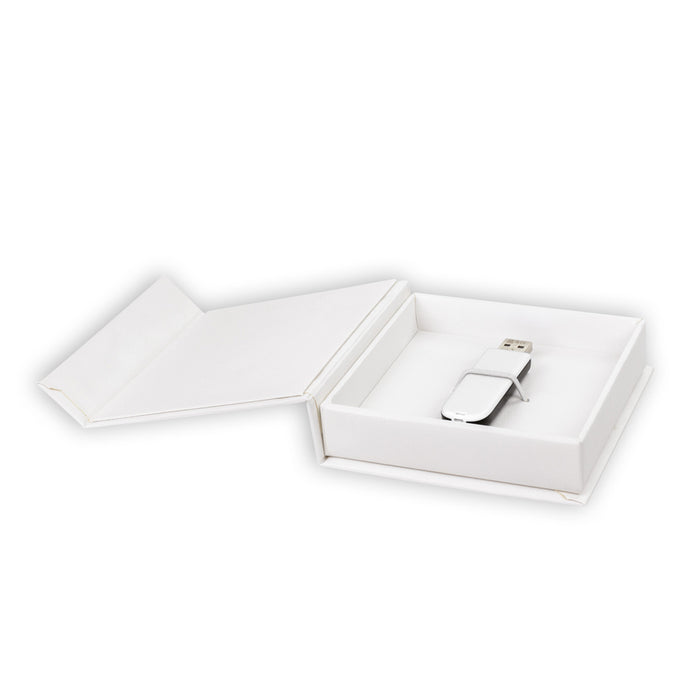 Box USB "Alba White" (11x11x3) aperto
