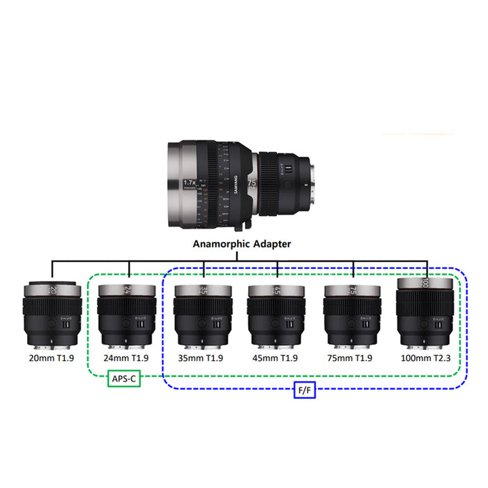 Samyang V-AF Adattatore Anamorfico 1.7x - Garanzia Fowa Italia