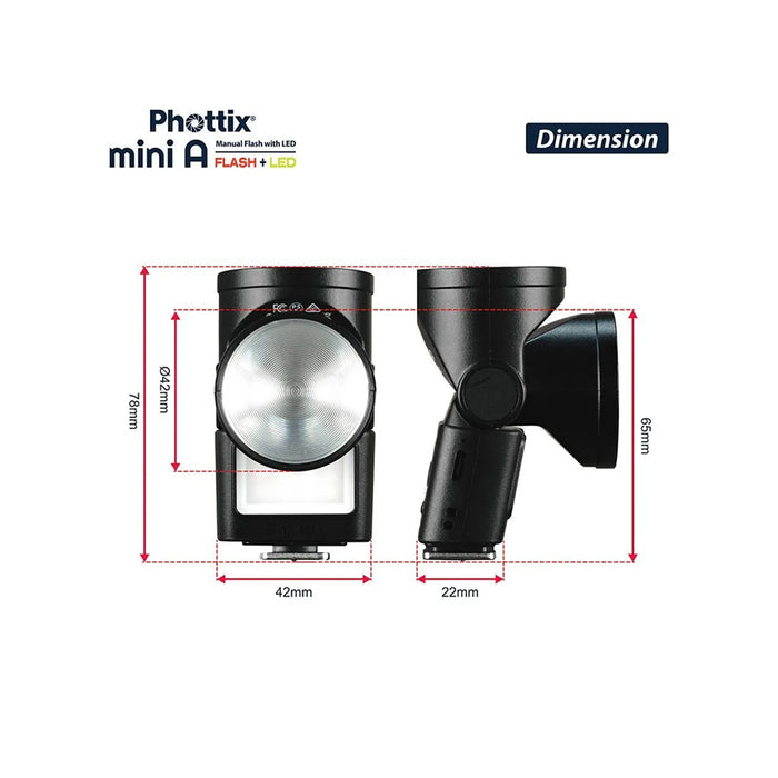 PHOTTIX MINI A MANUAL FLASH WITH LED