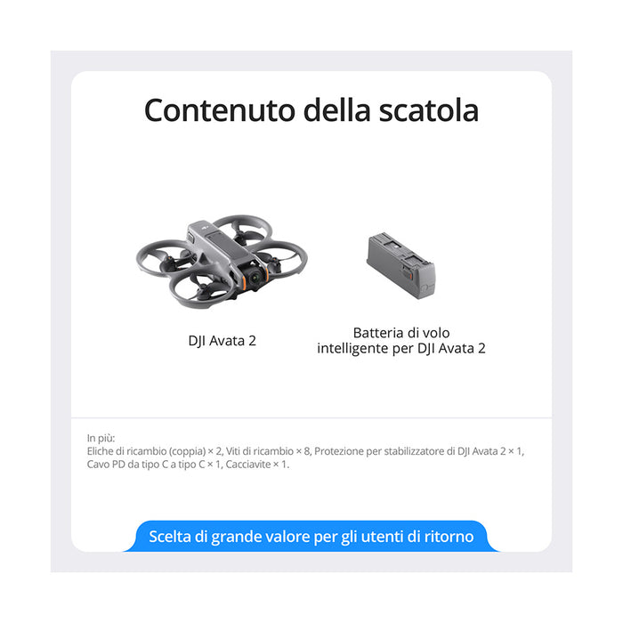 DJI Avata 2 Fly More Combo (1 batteria) - Garanzia DJI Italia