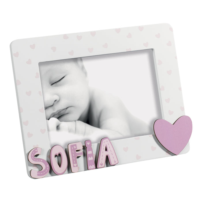 Mascagni cornice in mdf con lettere (13x18) - Art. A1547 (Rosa)