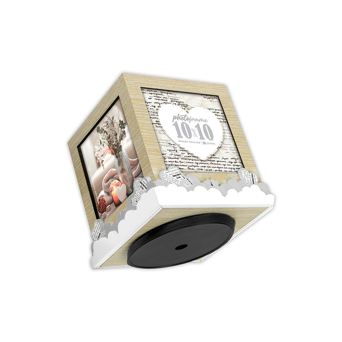 Cubo Portafoto rotante in legno "Axel" (4x10x10) - Art. GLG44