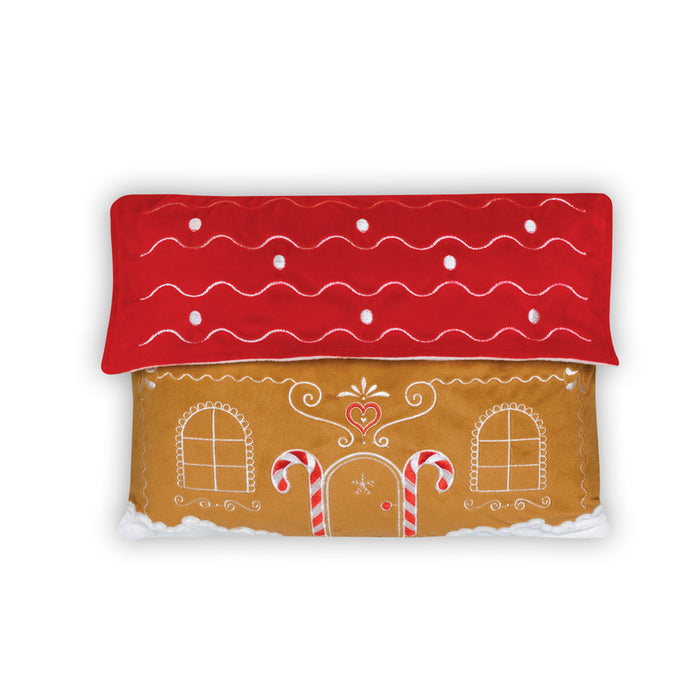 Cuscino natalizio portafoto, motivo "casa di pan di Zenzero" (10x15) - Art. ZZY33