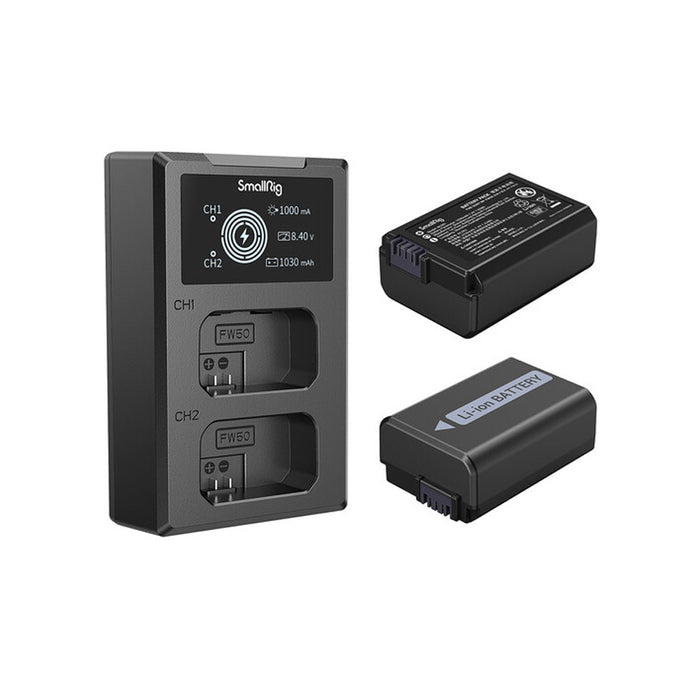 Smallrig kit da 2 batterie NP-FW50 con caricatore doppio - Art. SR3818