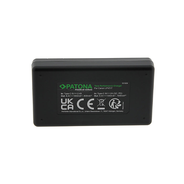 Patona Premium Twin Performance Charger per LP-E17