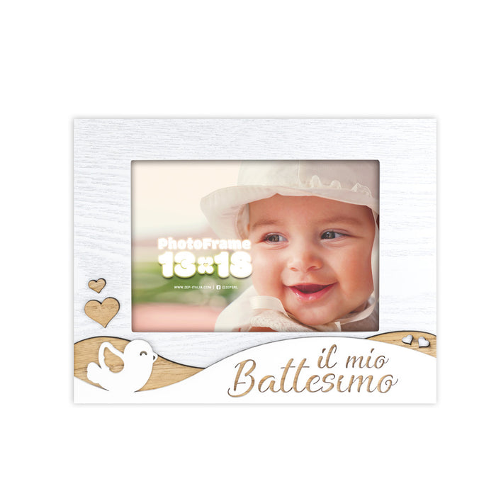 Cornice in legno "Battesimo" (13x18) - Art. DR5464