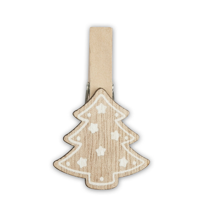 Kit "Wood Clips Brown" da 8 mollette e corda da 200cm - Art. LK39B