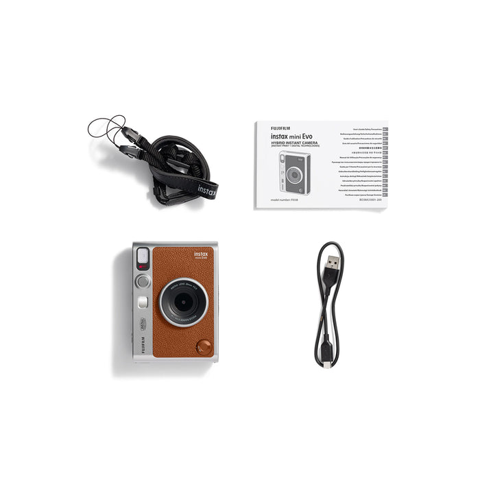Fujifilm Instax Mini Evo Hybrid (Brown)- Garanzia Fujifilm Italia