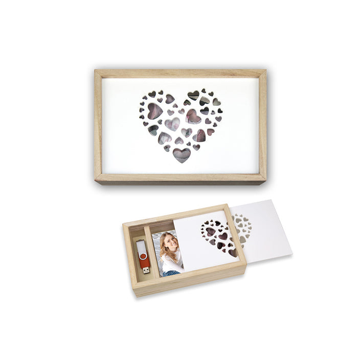 Scatola in legno "Love box USB" (10x15) - Art. CZ1246