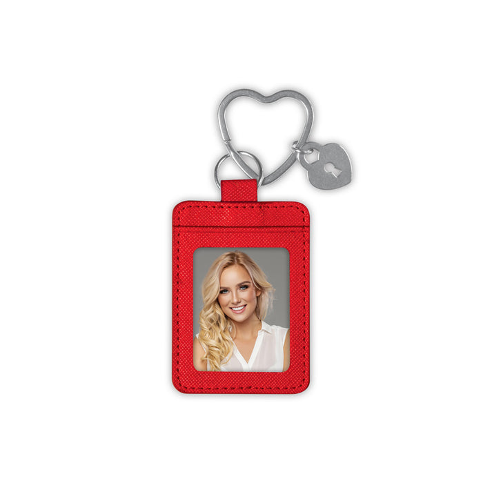 Portachiavi in similpelle "Red Heart" (3,5x4,8) - Art. AE2H