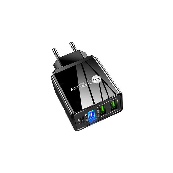 Onegear action charger 3 porte USB 3 + PD QC3.0 36W - (Nero)