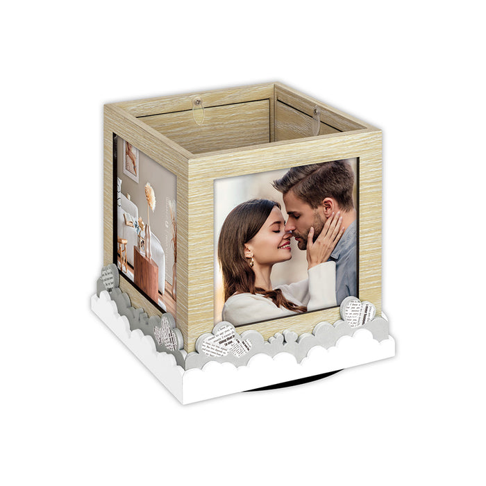 Cubo Portafoto rotante in legno "Axel" (4x10x10) - Art. GLG44