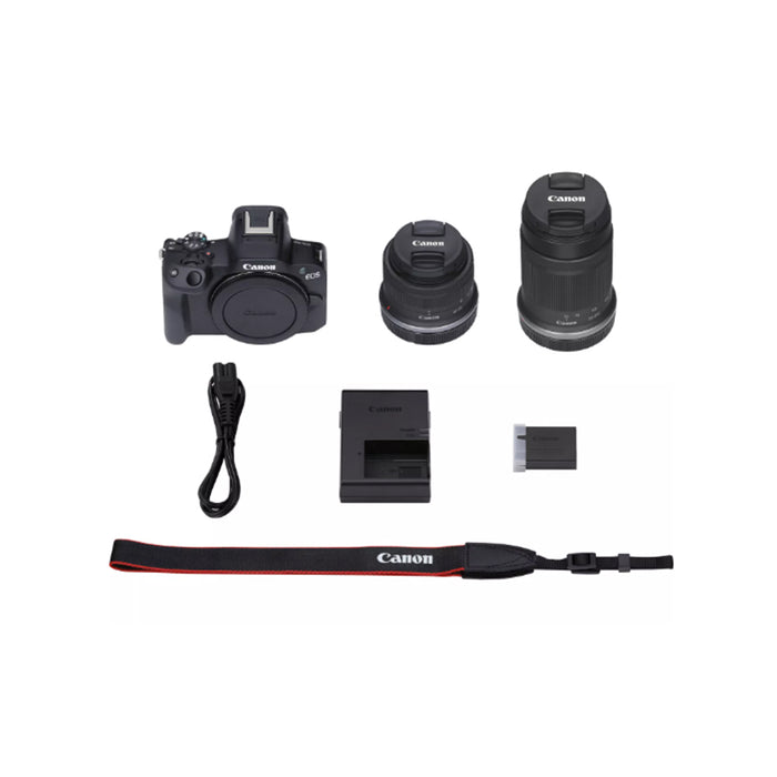 Canon EOS R50 + obiettivi RF-S 18-45mm IS STM Lens e RF-S 55-210mm IS STM - Garanzia Canon Italia