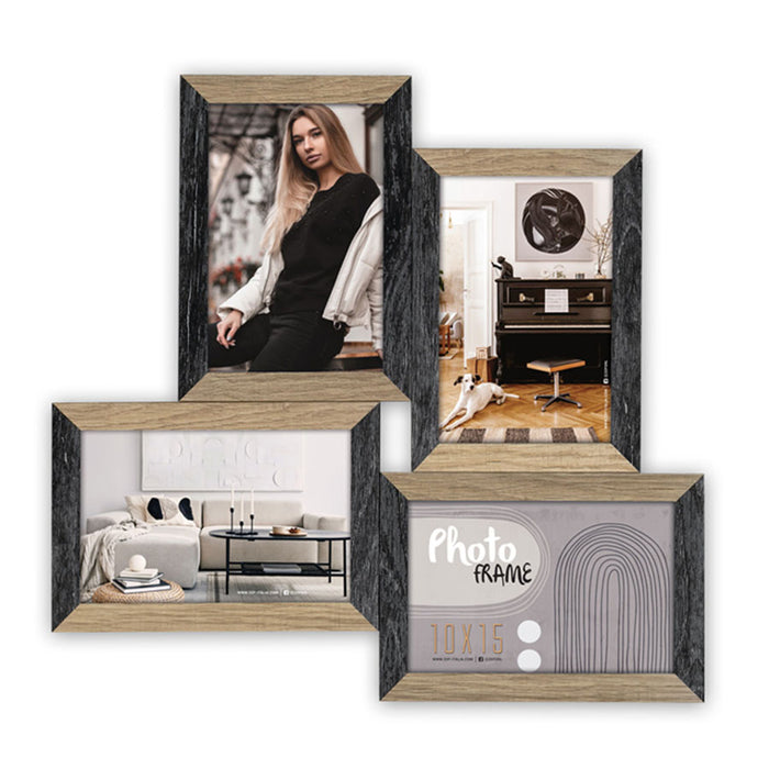 Cornice multipla in legno "Vercelli" (Black) (4x10x15) - Art. DN485B