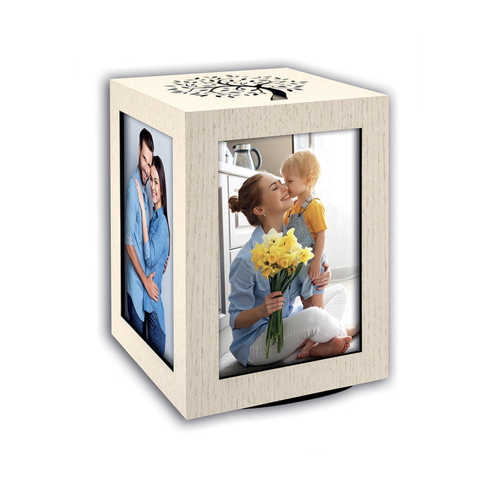 Cubo portafoto rotante in legno "Norman Big" (4x10x15) - Art. GLG15
